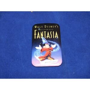 Vintage Disney Fantasia Mickey Promotional Pin Back Button Rectangle